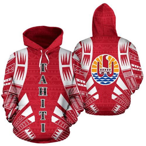 Tahiti All Over Hoodie - Polynesian Tattoo Style