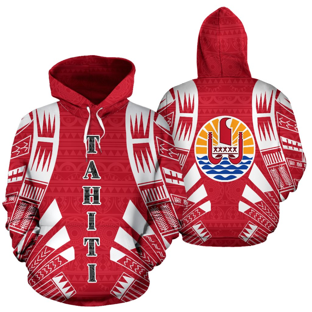 Tahiti All Over Hoodie - Polynesian Tattoo Style