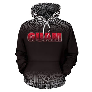 Guam All Over Hoodie - Polynesian Fog Black Version Front