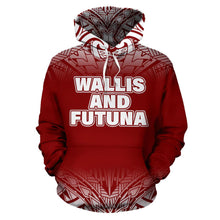 Load image into Gallery viewer, Wallis And Futuna All Over Hoodie - Polynesian Fog Red Style - BN09