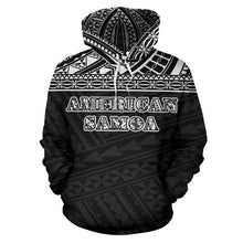 Load image into Gallery viewer, American Samoa All Over Hoodie - Polynesian Black Version Front