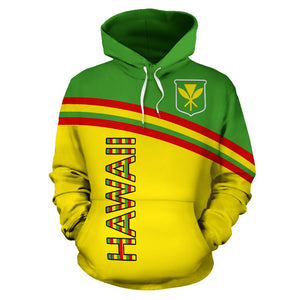 Hawaii All Over Hoodie - Polynesian Curve Version Front