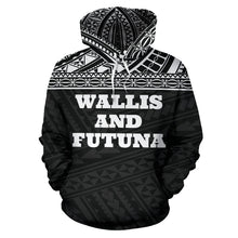 Load image into Gallery viewer, Wallis And Futuna All Over Hoodie - Polynesian Black Version - BN04