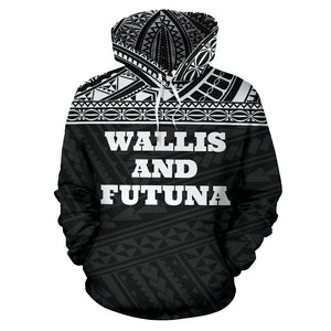 Wallis And Futuna All Over Hoodie - Polynesian Black Version - BN04