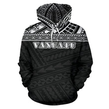 Load image into Gallery viewer, Vanuatu All Over Hoodie - Polynesian Black Version Front