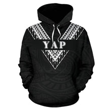 Load image into Gallery viewer, Yap All Over Hoodie - Black Sailor Style font
