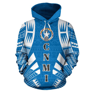 The Northern Mariana Islands All Over Hoodie - Polynesian Tattoo Style Front