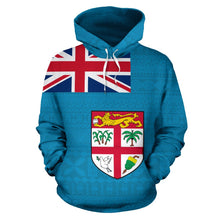 Load image into Gallery viewer, Fiji Flag All Over Hoodie - Polynesian Hoodie Style Front
