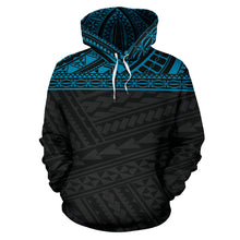 Load image into Gallery viewer, Poly All Over Hoodie - Polynesian Black Blue Version - BN04