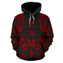 Load image into Gallery viewer, CNMI All Over Hoodie - Red Tattoo Style front