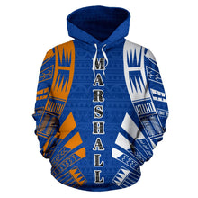 Load image into Gallery viewer, Marshall All Over Hoodie - Micronesian Tattoo Style font