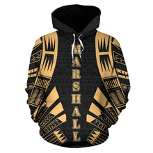 Load image into Gallery viewer, Marshall Islands All Over Hoodie - Gold Tattoo Style front