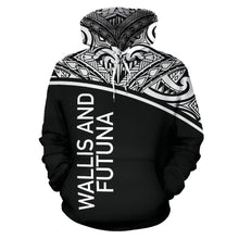 Load image into Gallery viewer, Wallis And Futuna All Over Hoodie - Polynesian Curve Black Style - BN09
