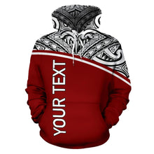 Load image into Gallery viewer, Poly All Over Hoodie - Polynesian Curve Red Custom Style - BN09