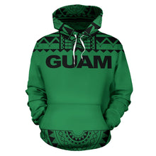 Load image into Gallery viewer, Guam All Over Hoodie - Polynesian Green And Black - BN09