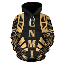Load image into Gallery viewer, CNMI All Over Hoodie - Gold Tattoo Style Front