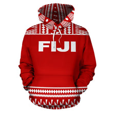 Load image into Gallery viewer, Fiji Tapa All Over Hoodie - Red And White Version - BN09