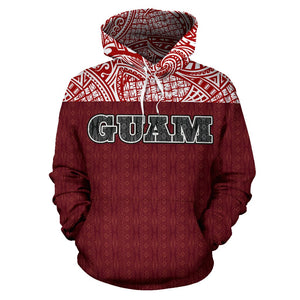 Guam All Over Hoodie - Polynesian Red Version Front