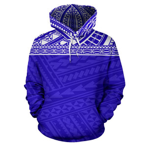 Poly All Over Hoodie - Polynesian Royal Blue Version Front