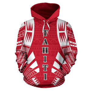 Tahiti All Over Hoodie - Polynesian Tattoo Style front