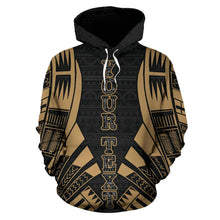 Load image into Gallery viewer, Poly All Over Hoodie - Polynesian Tattoo Gold Custom Style font