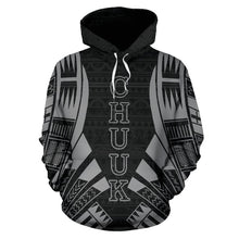 Load image into Gallery viewer, Chuuk All Over Hoodie - Grey Tattoo Style font