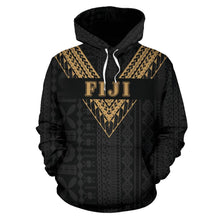 Load image into Gallery viewer, Fiji All Over Hoodie - Gold Sailor Style font