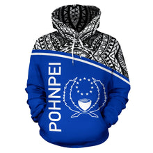 Load image into Gallery viewer, Pohnpei All Over Hoodie - Micronesia Curve Blue Style - BN09