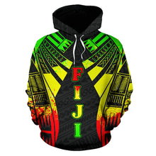 Load image into Gallery viewer, Fiji All Over Hoodie - Reggae Color Sailor Style font