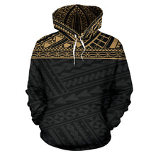 Load image into Gallery viewer, Poly All Over Hoodie - Polynesian Gold Black Version - BN04