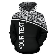 Load image into Gallery viewer, Poly All Over Print Hoodie - Polynesian Curve Black Custom Style - BN09