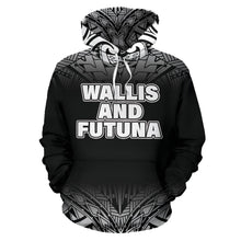 Load image into Gallery viewer, Wallis And Futuna All Over Hoodie - Polynesian Fog Black Style - BN09
