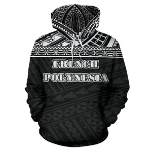 French Polynesia All Over Hoodie - Polynesian Black Version front