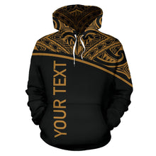 Load image into Gallery viewer, Poly All Over Hoodie - Polynesian Curve Gold Custom Style - BN09