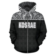 Load image into Gallery viewer, Kosrae All Over Zip-Up Hoodie - Micronesia Black Version - BN09