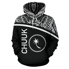 Load image into Gallery viewer, Chuuk All Over Hoodie - Micronesia Black Curve Style - BN09