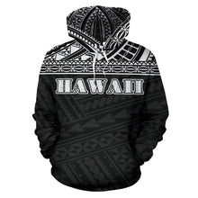 Load image into Gallery viewer, Hawaii All Over Hoodie - Polynesian Black Hoodie Front