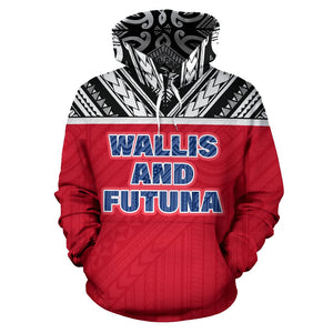 Wallis And Futuna All Over Hoodie - Polynesian Hoodie Version Front