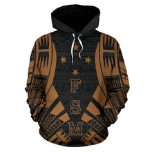 Load image into Gallery viewer, Federated States Of Micronesia All Over Hoodie - Brown Tattoo Style Font