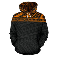 Load image into Gallery viewer, Poly All Over Hoodie - Polynesian Orange Black Version front