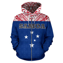 Load image into Gallery viewer, Samoa All Over Zip Hoodie - Polynesian Hoodie Style Front