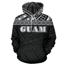 Load image into Gallery viewer, Guam All Over Hoodie - Polynesian Black Version Front