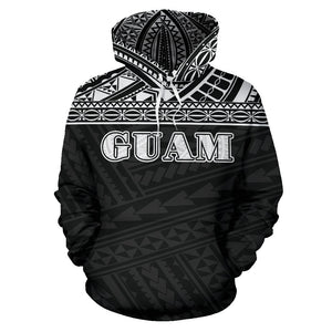 Guam All Over Hoodie - Polynesian Black Version Front