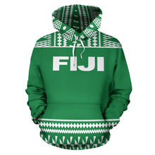 Load image into Gallery viewer, Fiji Tapa All Over Hoodie - Green And White Version - BN09