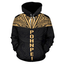Load image into Gallery viewer, Pohnpei All Over Hoodie - Gold Neck Style front