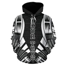 Load image into Gallery viewer, Poly All Over Zip-Up Hoodie - Polynesian Tattoo Black Custom Style font