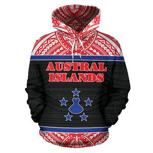 Austral Islands All Over Hoodie - Polynesian Hoodie Style Front