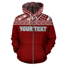 Load image into Gallery viewer, Poly All Over Zip-Up Hoodie - Polynesian Red Custom Version - BN09