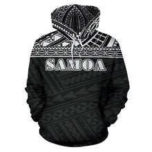 Load image into Gallery viewer, Samoa All Over Hoodie - Polynesian Black Version front