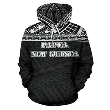 Load image into Gallery viewer, Papua New Guinea All Over Hoodie - Polynesian Black Version Front